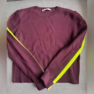 Zara crewneck sweater with neon details